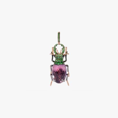 Amethyst Beetle Charm Pendant