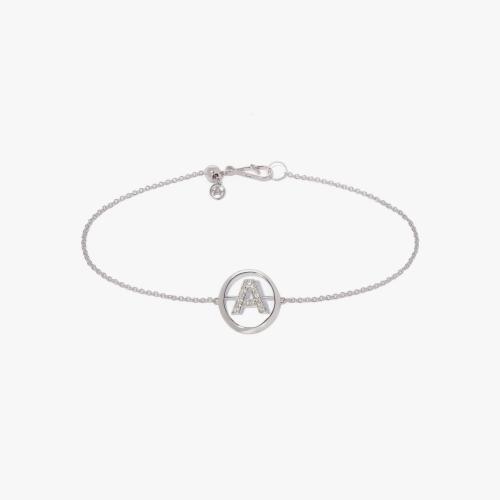 Initials Diamond A Bracelet