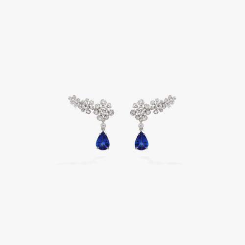 Marguerite 18ct White Gold Tanzanite & Diamond Ear Pins